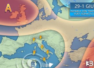 3BMETEO.COM: “Italia senza l’anticiclone e l’estate non decolla. Altri temporali fino al ponte del 2 giugno”