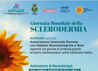 Giornata Mondiale della Sclerodermia: esami gratuiti presso il poliambulatorio di Gallipoli