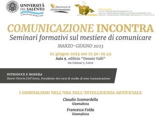 “Comunicazione incontra. Seminari formativi sul mestiere di comunicare” il 22 giugno a Unisalento
