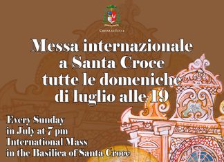 Nel mese di luglio ogni domenica Messa Internazionale a Santa Croce