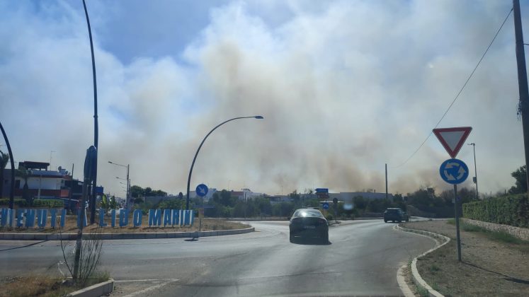 Salento nella morsa degli incendi: altra giornata nera. A Torre Mozza bagnanti e turisti in fuga da spiagge e residence - Corriere Salentino