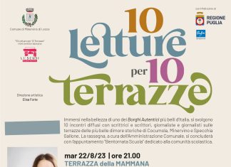 10 letture per 10 terrazze: continua nel Salento la rassegna itinerante sui tetti delle più belle dimore storiche di Minervino di Lecce, Cocumola e Specchia Gallone
