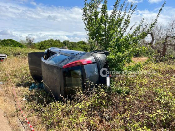 Esce fuori strada e si ribalta nei campi: auto distrutta, conducente miracolato - Corriere Salentino