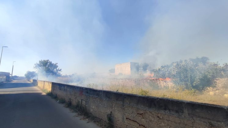 Giornata di fuoco nel Basso Salento: le fiamme raggiungono le case. Centro abitato invaso dal fumo - Corriere Salentino