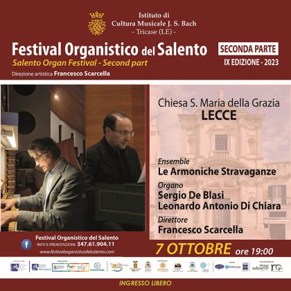Sabato 7 ottobre il Festival Organistico del Salento fa tappa a Lecce - Corriere Salentino