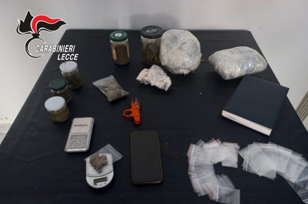 Le piante di marijuana fuoriescono dalla serra artigianale, in casa altra droga: 46enne nei guai - Corriere Salentino