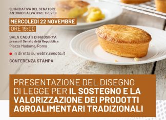 Nasce il “pasticciotto del senatore”: la presentazione a Palazzo Madama. Trevisi firma un disegno di legge per il sostegno e la valorizzazione dei prodotti agroalimentari tradizionali
