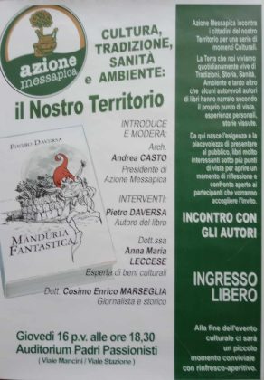 Presentazione di Manduria Fantastica, opera prima di Piero Daversa - Corriere Salentino