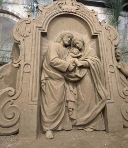 Inaugurazione col Nunzio Apostolico Mons.Luigi Pezzuto per il Presepe di sabbia di Scorrano - Corriere Salentino