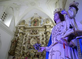 Pantaleo Corvino a Pisignano, testimonial del restauro della chiesa Mater Domini