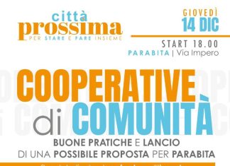 “Cooperative di comunità, buone pratiche e lancio di una possibile proposta per Parabita”. “Città prossima” si confronta con gli esperti e la cittadinanza