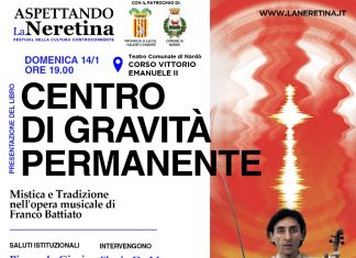 Nabil Salameh dei Radiodervish presenta il libro Centro di Gravità Permanente di Flavio De Marco, appuntamento al teatro comunale di Nardò, 14 Gennaio, ore 19