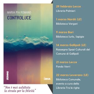 Giovedì la presentazione di "Controluce", il nuovo romanzo di Maria Pia Romano edito da Besa - Corriere Salentino
