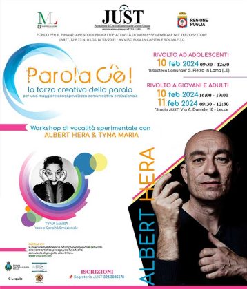 San Pietro In Lama. "Parola C'è" Workshop di Vocalità Sperimentale con Albert Hera & Tyna Maria - Corriere Salentino