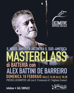 “Il Nord America incontra il Sud America”: la masterclass di batteria di Locomotive Lab con Alex Battini de Barreiro - Corriere Salentino