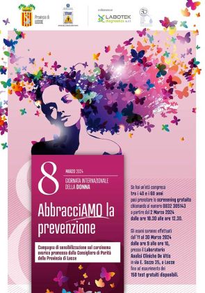 "AbbracciAmo la prevenzione": al via lo screening gratuito del carcinoma ovarico promosso dalla consigliera di Parità in occasione dell'8 marzo - Corriere Salentino