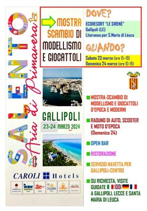 "Salento - aria di primavera", 23 e 24 marzo: a Gallipoli la mostra scambio di modellismo e giocattoli, che sarà anche evento turistico - Corriere Salentino