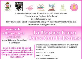 La Nostra Forza Per e Con Le Donne, a Nardò le associazioni sportive ancora una volta sono a fianco delle donne