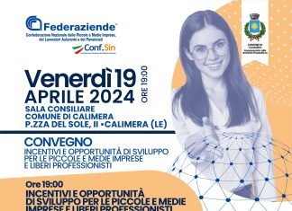 Incentivi e opportunità di sviluppo per le piccole e medie imprese e i liberi professionisti, il nuovo seminario di Federaziende: venerdì 19 aprile a Calimera