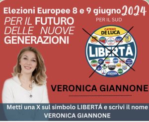 Veronica Giannone candidata al parlamento europeo per la lista Libertà nella circoscrizione Sud. - Corriere Salentino