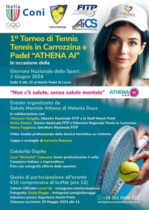 La Salute Mentale in Campo: Il Primo Torneo Athena di Tennis e Padel al Match Point di Lecce - Corriere Salentino