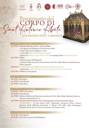 Il viaggio da Arles al Salento: Carmiano accoglie l'urna con le spoglie di S. Antonio Abate - Corriere Salentino