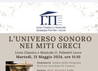 Mercoledì 21 maggio seminario “L’universo sonoro nei miti greci”