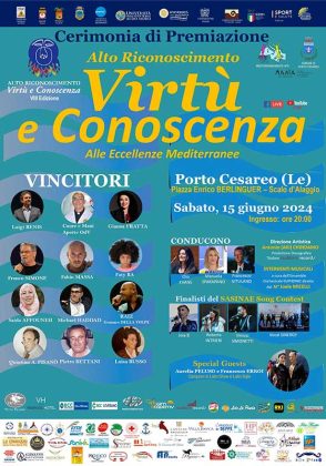 Tutti i vincitori dell'Alto Riconoscimento Virtù e Conoscenza 2024: la cerimonia sabato 15 giugno a Porto Cesareo - Corriere Salentino