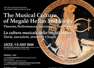 Al via il diciottesimo seminario estivo di Ricerca sulla Musica Antica Greca e Romana