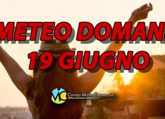 Il meteo di domani 19 Giugno 2024