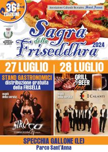 La "Sagra della Friseddhra" di Specchia Gallone festeggia la XXXVI edizione con un doppio appuntamento - Corriere Salentino