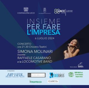 Confindustria Lecce: concerto gratuito per la città con Simona Molinari, Raffaele Casarano e la Locomotive Jazz Band - Corriere Salentino