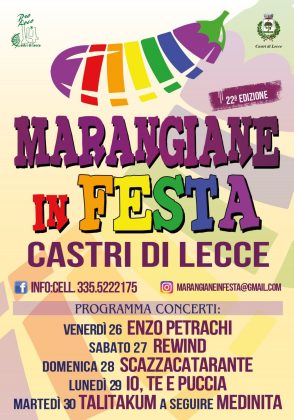 Marangiane in Festa torna dal 26 al 30 luglio con 5 serate dedicate alla melanzana e alla musica - Corriere Salentino