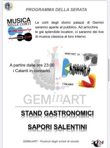 GeminArt, festival degli artisti di strada, 20 Agosto a Gemini, programma incredibile - Corriere Salentino