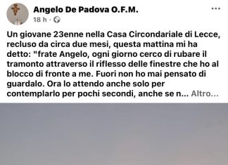 Il rimpianto per il tempo sprecato e l’appello contro la dipendenza: la testimonianza di un giovane dalla casa circondariale di Lecce