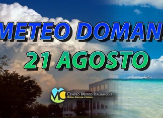 Le previsioni meteo di domani 21 agosto 2024