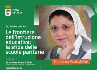 Suor Anna Monia Alfieri a Lecce venerdì 11 ottobre