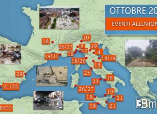 Un ottobre costellato di alluvioni e gravi allagamenti sul Mediterraneo, 19 in Italia