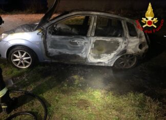Fiamme alle porte del centro abitato: incendio distrugge una Ford