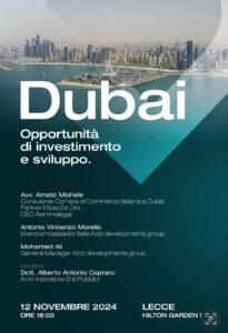 Dubai, grandi opportunità di investimento e sviluppo, se non si va “alla cieca”. Il 12 novembre un convegno a Lecce per spiegare come evitare il flop - Corriere Salentino