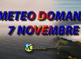 Le previsioni meteo di domani 7 novembre