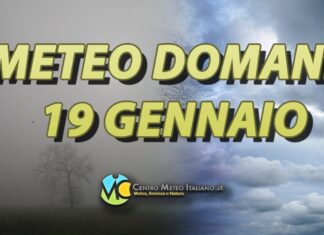 Le previsioni meteo di domenica 19 gennaio