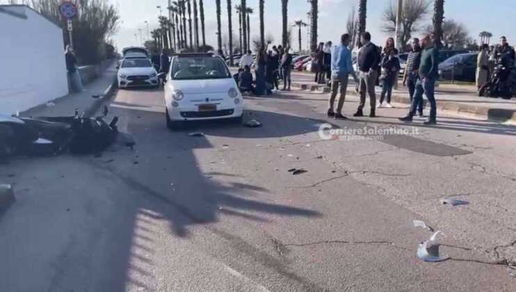 Schianto tra auto e scooter sulla via dei lidi di Porto Cesareo, ferito il 18enne in sella alle due ruote - Corriere Salentino