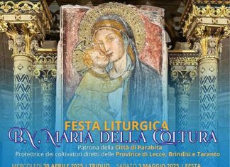 Sabato 3 maggio a Parabita Festa Liturgica della Madonna della Coltura