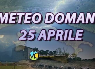 Le previsioni Meteo di domani 25 aprile 2025