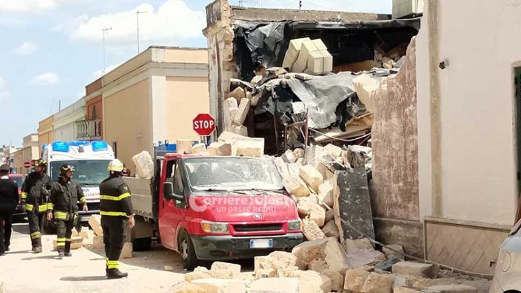 Crolla un'abitazione a Magliano, feriti alcuni operai travolti dalle macerie - Corriere Salentino