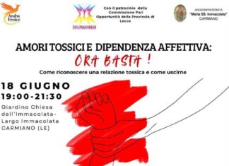 Giardino Chiesa dell’Immacolata: Corso Gratuito “AmorI tossicI e dipendenza affettiva: Ora basta!” condotto da Damiano Lazzarano