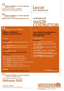 A settembre un evento unico, con riconsegna alla città dell’antico abbeveratoio: “La Settimana dei Mastri Costruttori” - Corriere Salentino
