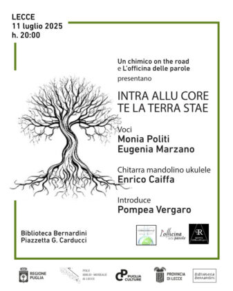Biblioteca Bernardini: “Intra allu core te la terra stae”. Spettacolo cultural-musicale per celebrare “le radici” - Corriere Salentino
