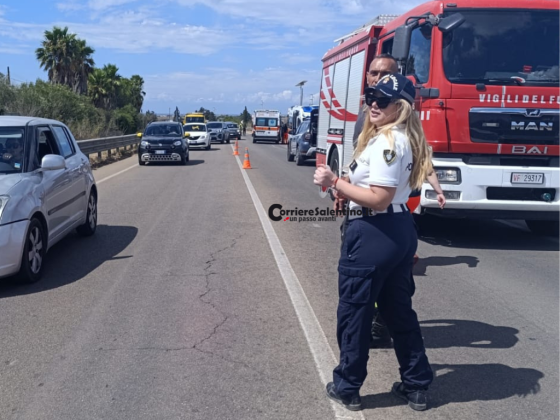 Scontro sulla via per il mare tra Suv con bimbi a bordo e un’ambulanza, ferita una soccorritrice del 118 - Corriere Salentino